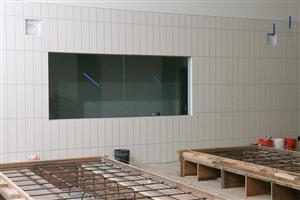 Tile work in locker room